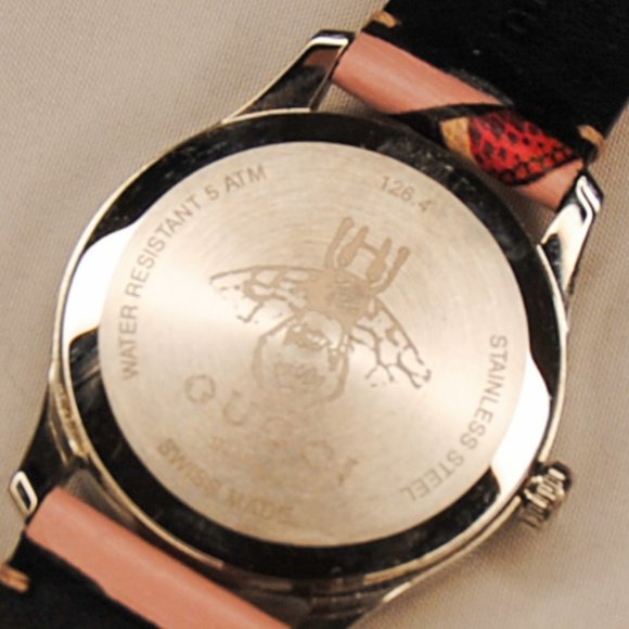 Gucci G-Timeless Snake Leather Strap Watch - Picture 4 of 8